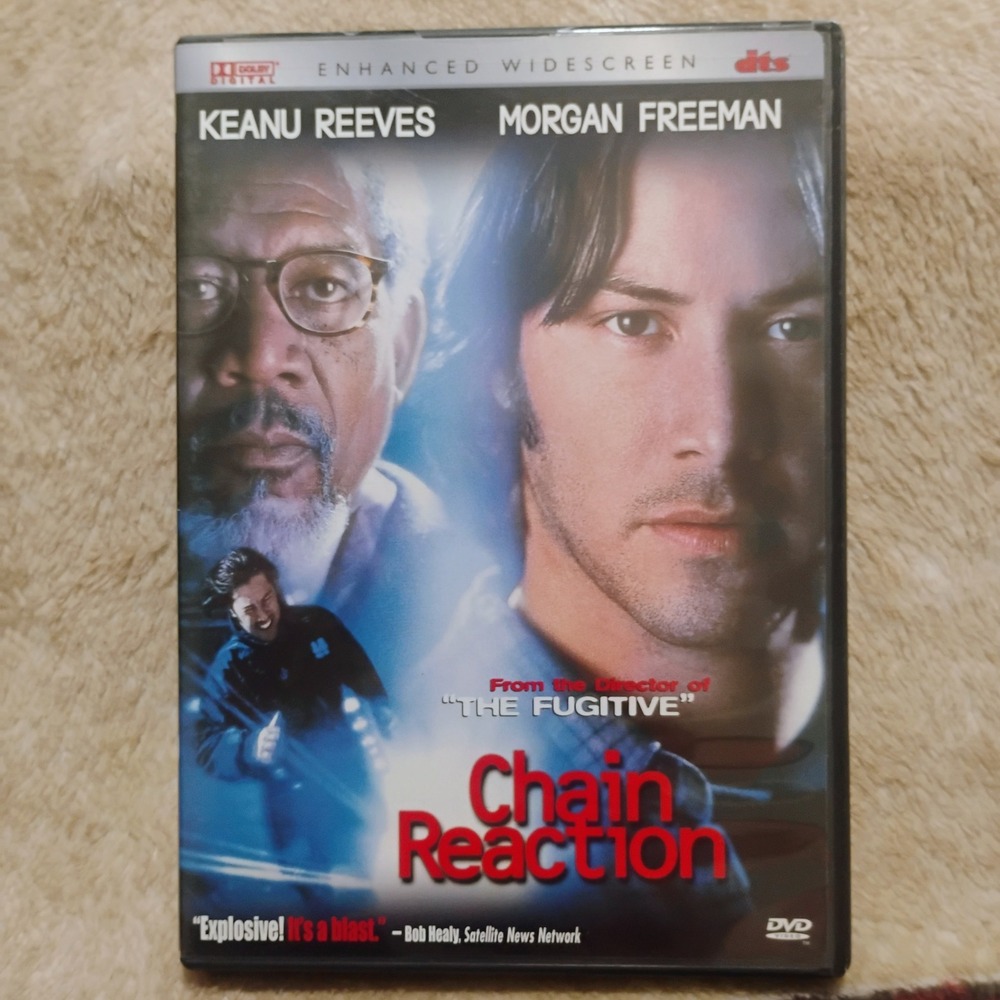 Chain Reaction DVD Keanu Reeves Morgan Freeman 90s Action Thriller Movie T308